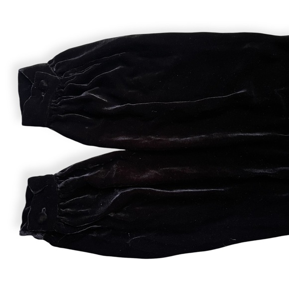 Reformation Silk Blend Black Velvet Wrap Top, size XS - Picture 6 of 9